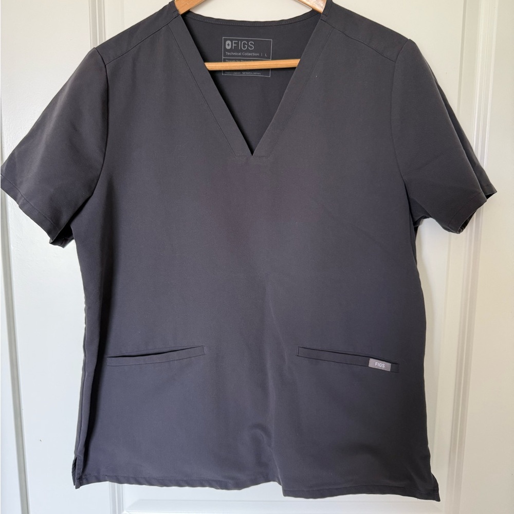 Figs Casma Scrub top- Charcoal